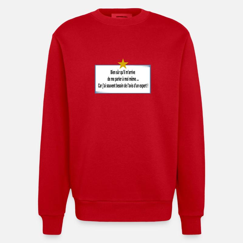 Ich rede mit mir selbst - Heavyweight Oversized Organic Crew Neck Made in EU - Rot