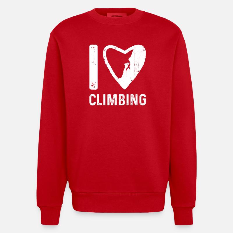 I Grimper le cœur - Sweat bio épais oversize fabriqué en UE - rouge