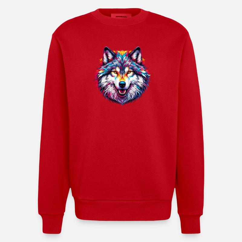 Loup - Sweat bio épais oversize fabriqué en UE - rouge