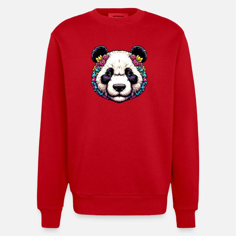 Panda - Sweat bio épais oversize fabriqué en UE - rouge
