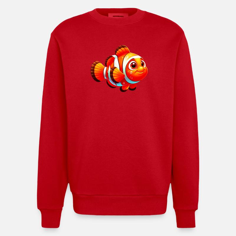 Clownfisch - Heavyweight Oversized Organic Crew Neck Made in EU - Rot