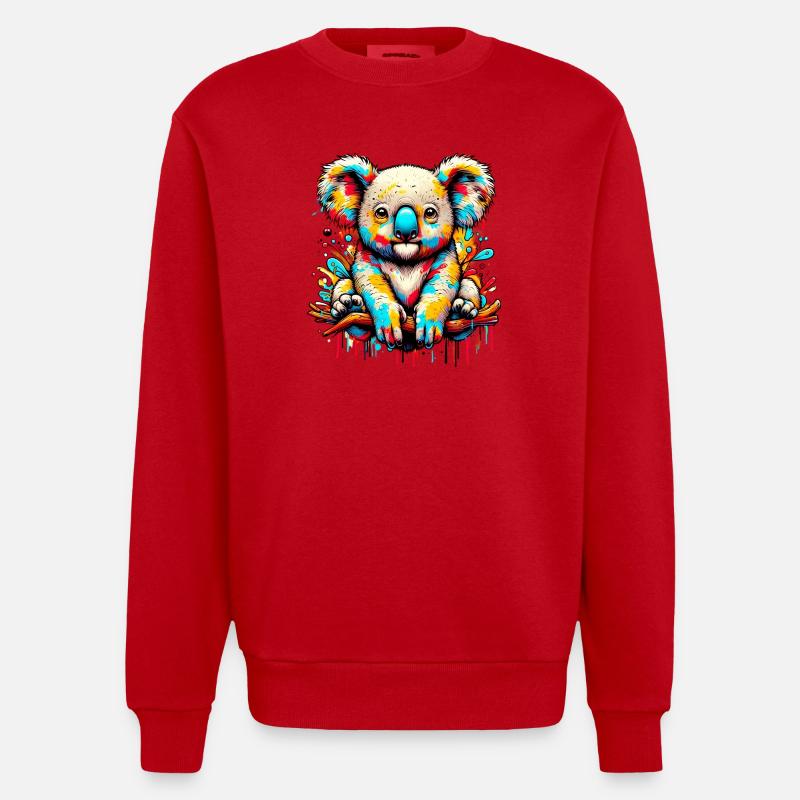 Koala - Sweat bio épais oversize fabriqué en UE - rouge