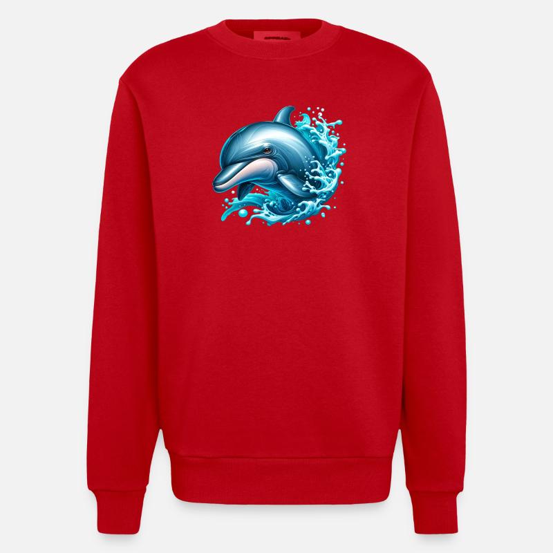 Dauphin - Sweat bio épais oversize fabriqué en UE - rouge