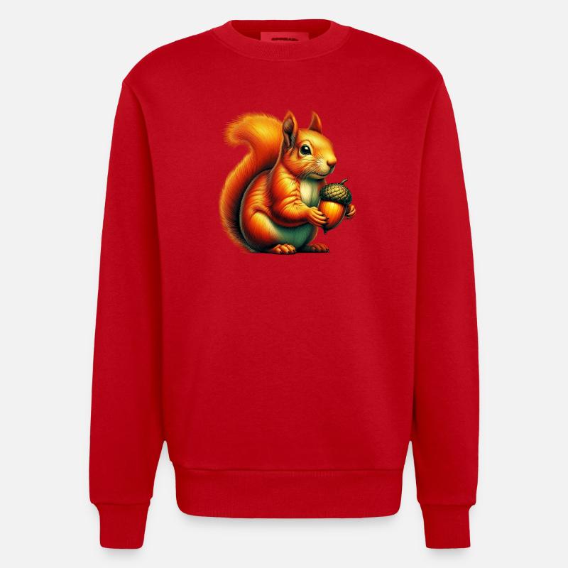 Eichhörnchen - Heavyweight Oversized Organic Crew Neck Made in EU - Rot