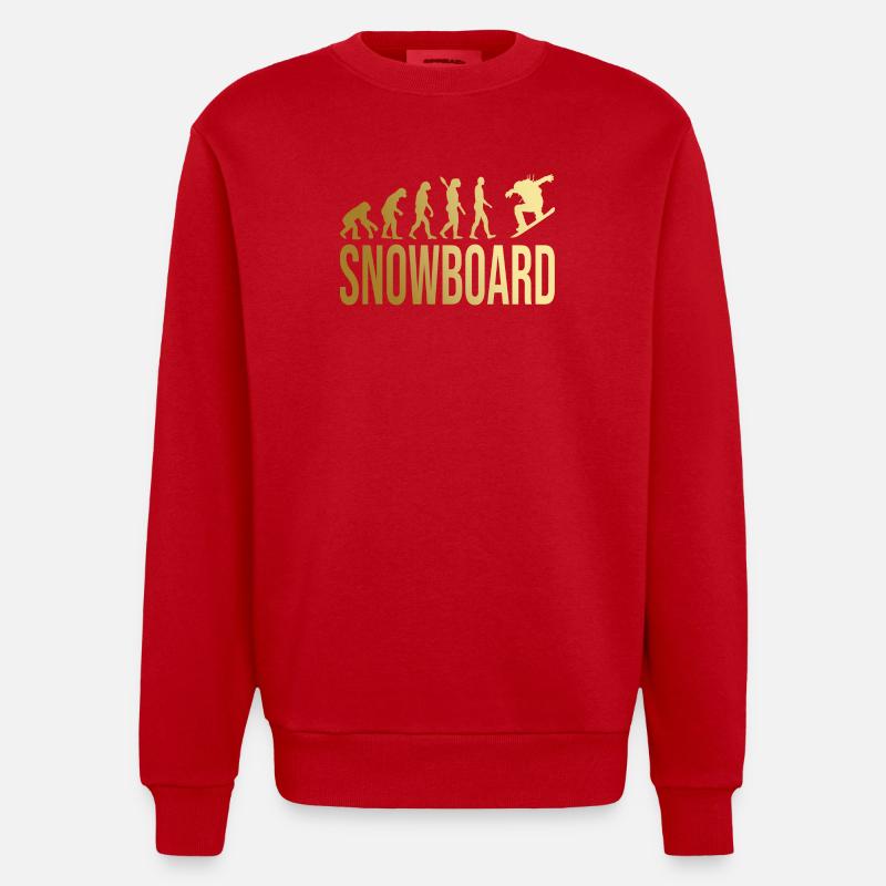 Evolution Snowboard - Heavyweight Oversized Organic Crew Neck Made in EU - Rot