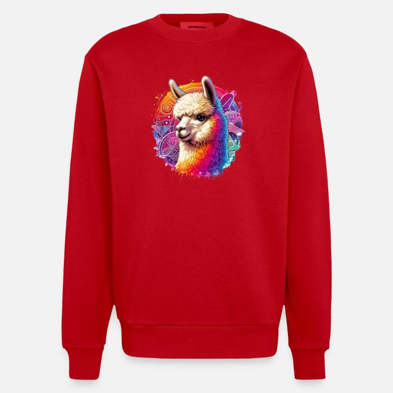 Alpaca - Heavyweight Oversized Organic Crew Neck Made in EU - red