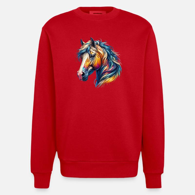 Pferd - Heavyweight Oversized Organic Crew Neck Made in EU - Rot