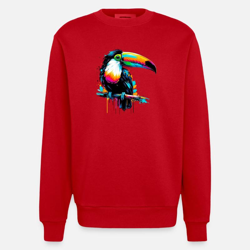 Tukan - Heavyweight Oversized Organic Crew Neck Made in EU - Rot