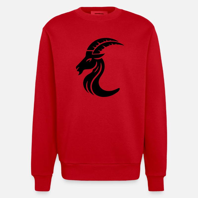Steinbock 3 - Heavyweight Oversized Organic Crew Neck Made in EU - Rot