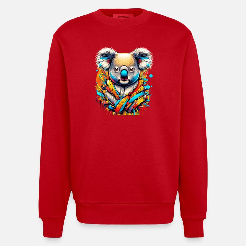 Koala - Sweat bio épais oversize fabriqué en UE - rouge