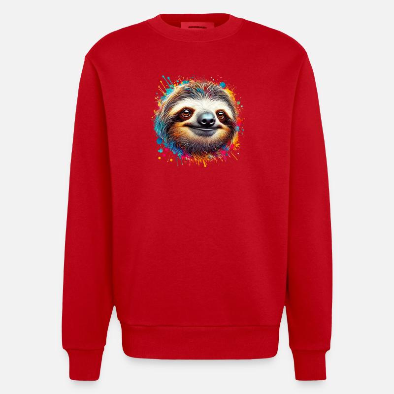 Faultier - Heavyweight Oversized Organic Crew Neck Made in EU - Rot