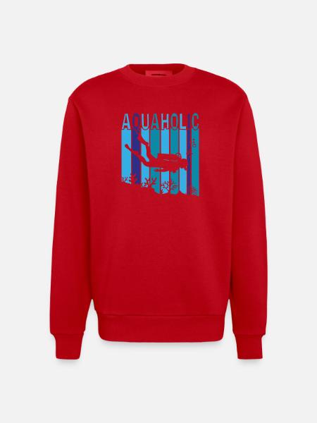 Aquaholic - Heavyweight Oversized Organic Crew Neck Made in EU - Rot
