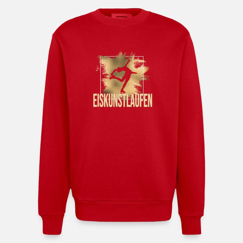 Eiskunstlauf - Heavyweight Oversized Organic Crew Neck Made in EU - Rot