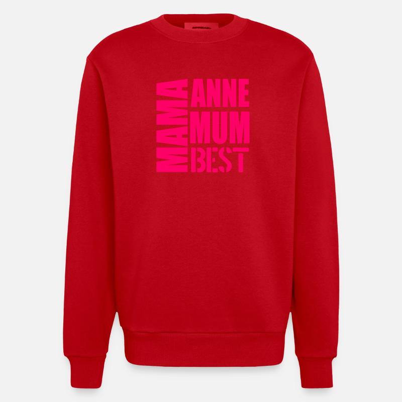 Fête des mères Multilinguisme - Sweat bio épais oversize fabriqué en UE - rouge