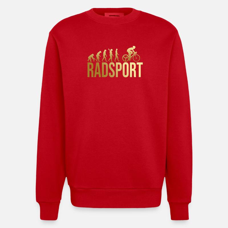 Evolution Radsport - Heavyweight Oversized Organic Crew Neck Made in EU - Rot