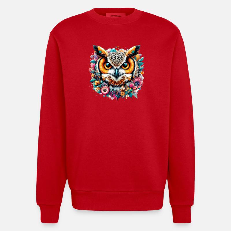 Eule - Heavyweight Oversized Organic Crew Neck Made in EU - Rot