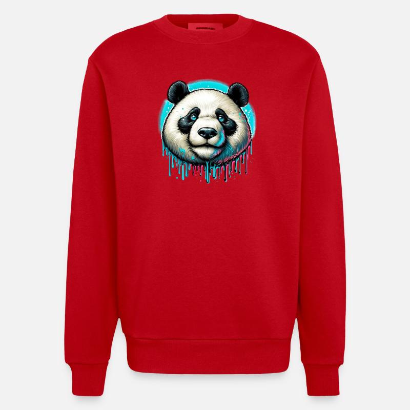 Panda - Sweat bio épais oversize fabriqué en UE - rouge