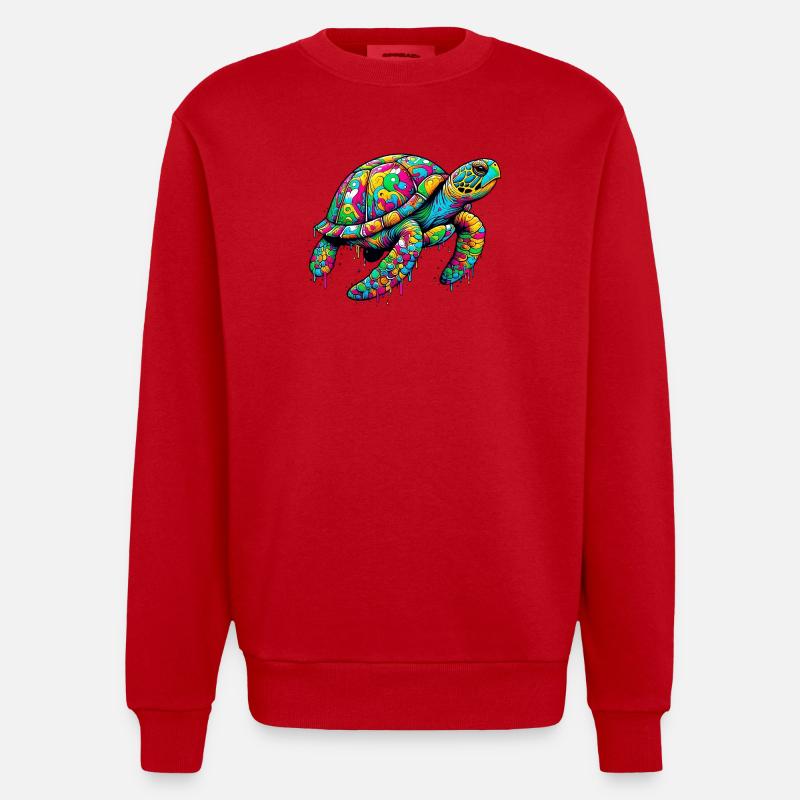 Tortue - Sweat bio épais oversize fabriqué en UE - rouge