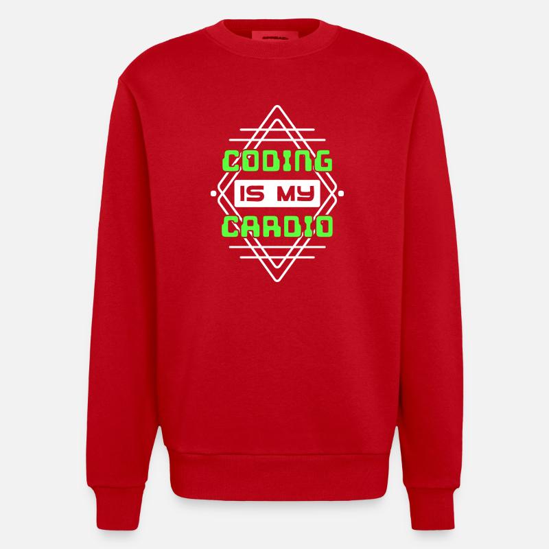 Developer Statement Code Skripting Webentwickler - Heavyweight Oversized Organic Crew Neck Made in EU - Rot