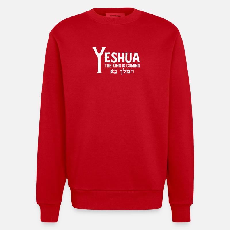 Yeshua Le Roi Venant Illustration - Sweat bio épais oversize fabriqué en UE - rouge