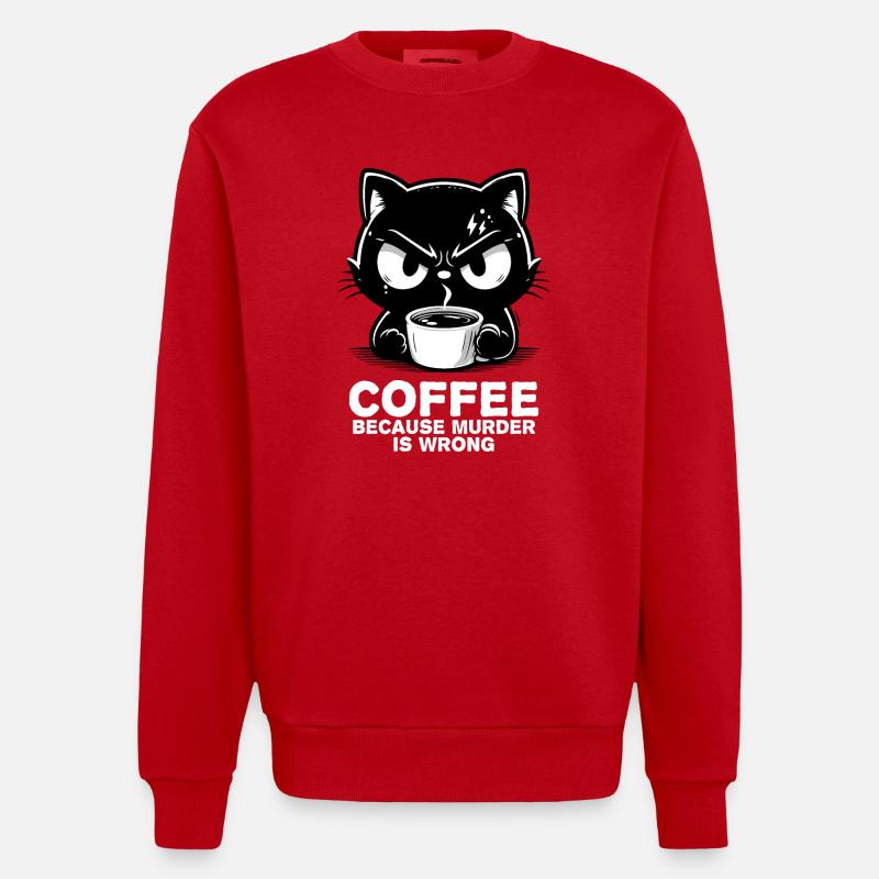 Murder is wrong (dark) - Heavyweight Oversized Organic Crew Neck Made in EU - red