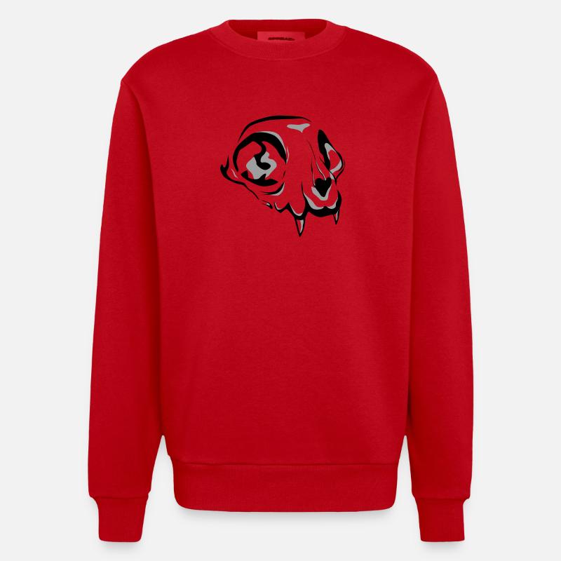 Crane de chat - Sweat bio épais oversize fabriqué en UE - rouge