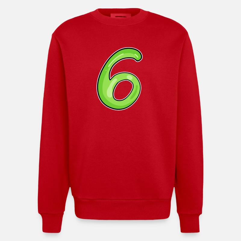 6 vert - Sweat bio épais oversize fabriqué en UE - rouge