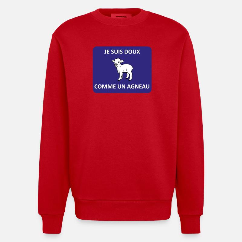 Sanft wie ein Lamm - Heavyweight Oversized Organic Crew Neck Made in EU - Rot