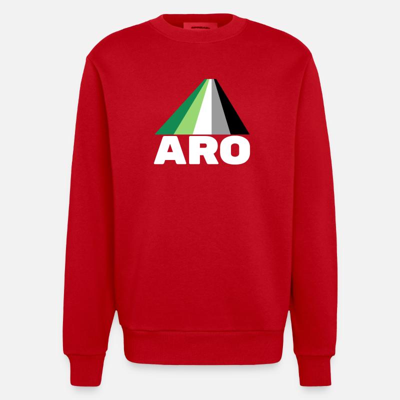 Aromantik, aromatisch, aro - Heavyweight Oversized Organic Crew Neck Made in EU - Rot