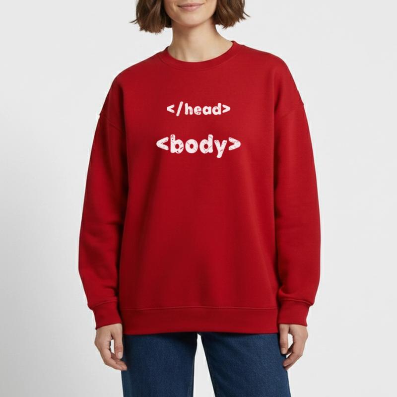 Code Programmer Developer Scripting Computer Science Heavyweight Oversized Organic Crew Neck Made in EU