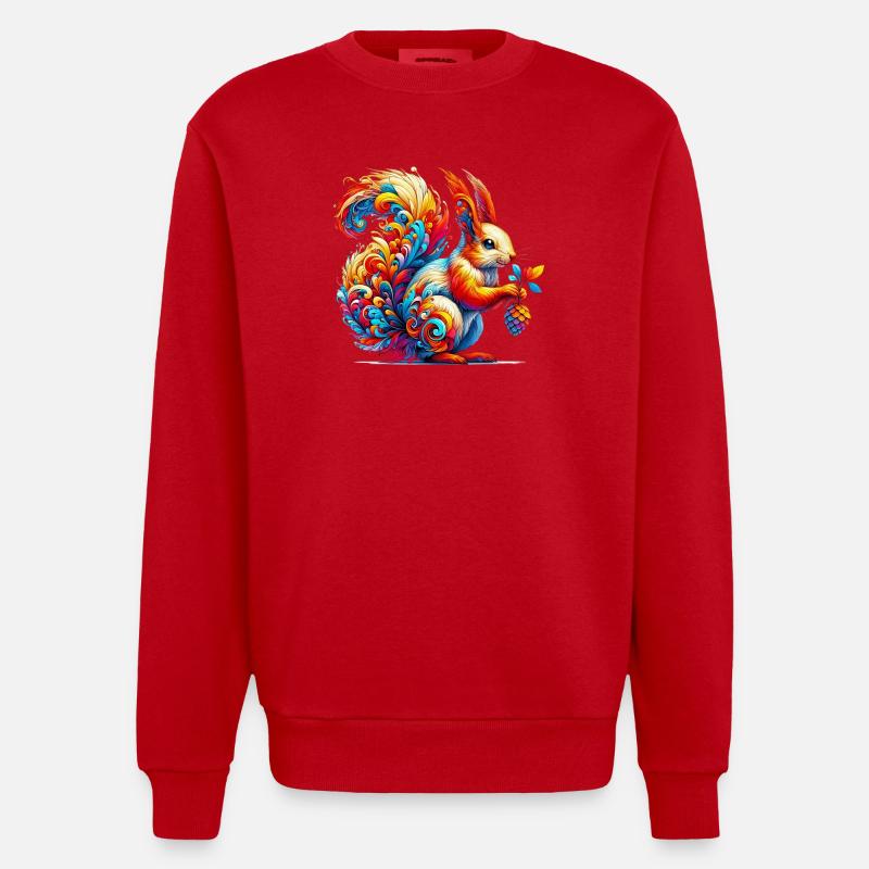 Eichhörnchen - Heavyweight Oversized Organic Crew Neck Made in EU - Rot
