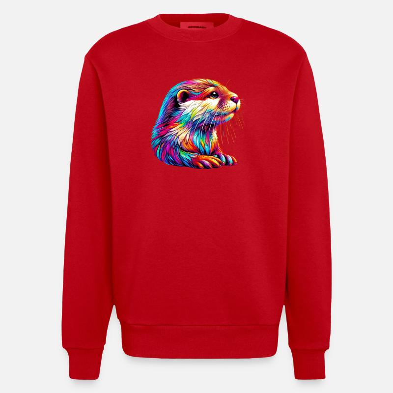 Loutre - Sweat bio épais oversize fabriqué en UE - rouge