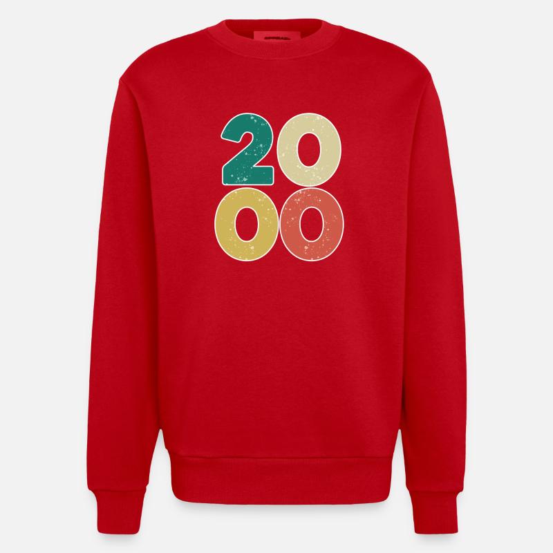2000 - Year 2000 - Year 2000 - Heavyweight Oversized Organic Crew Neck Made in EU - red