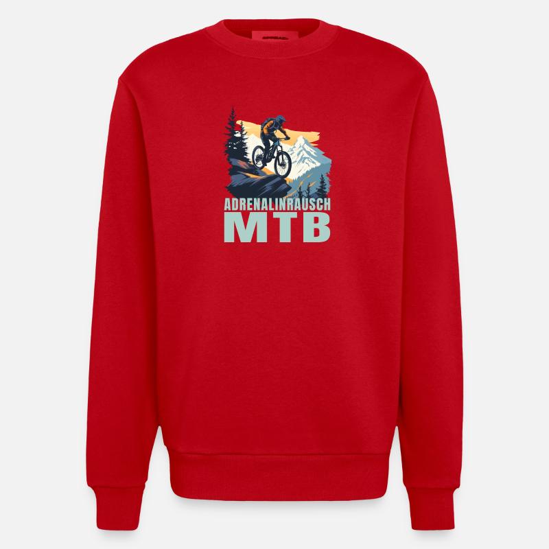 Adrenalinrausch - Heavyweight Oversized Organic Crew Neck Made in EU - Rot