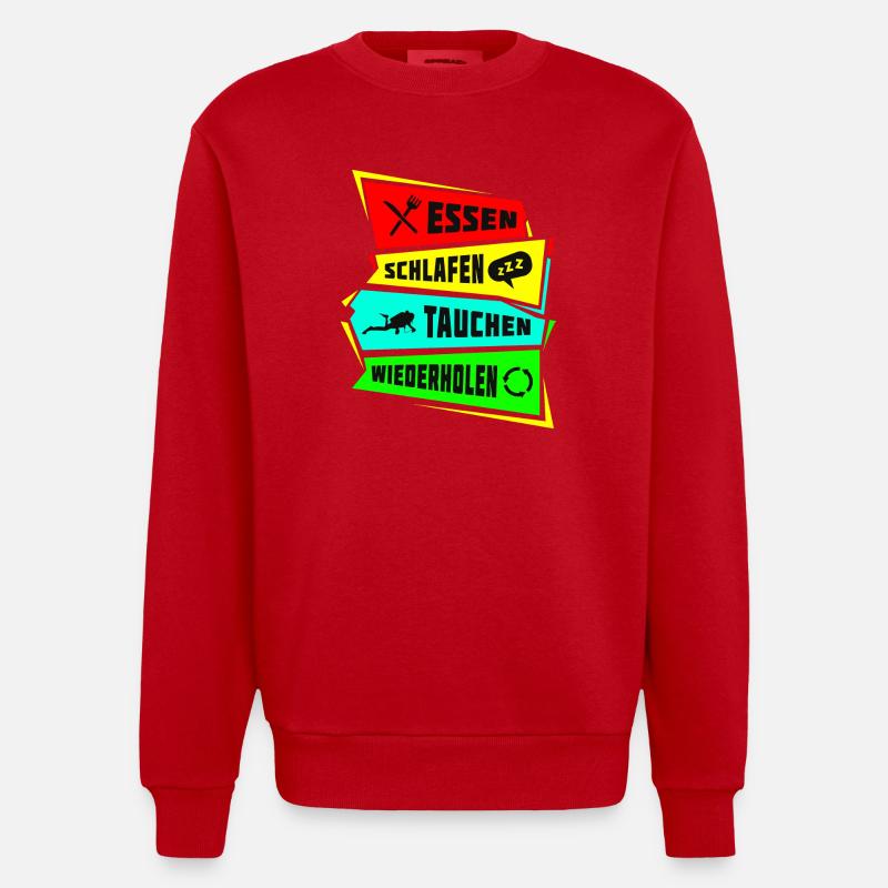 Manger dormir Dive Répéter - Sweat bio épais oversize fabriqué en UE - rouge