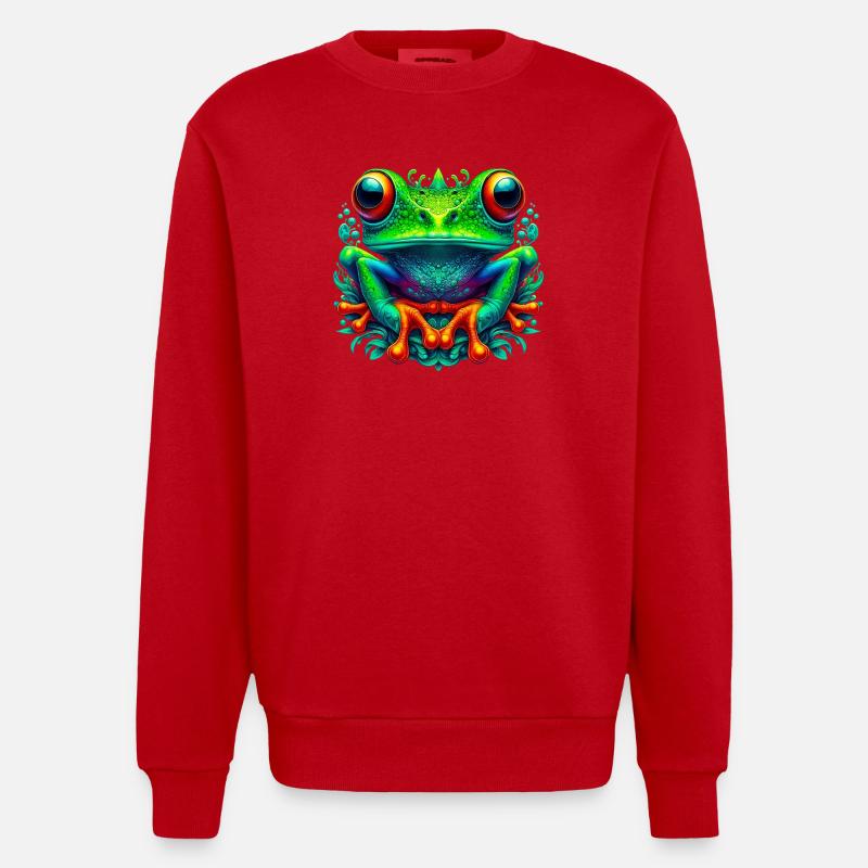 Grenouille - Sweat bio épais oversize fabriqué en UE - rouge