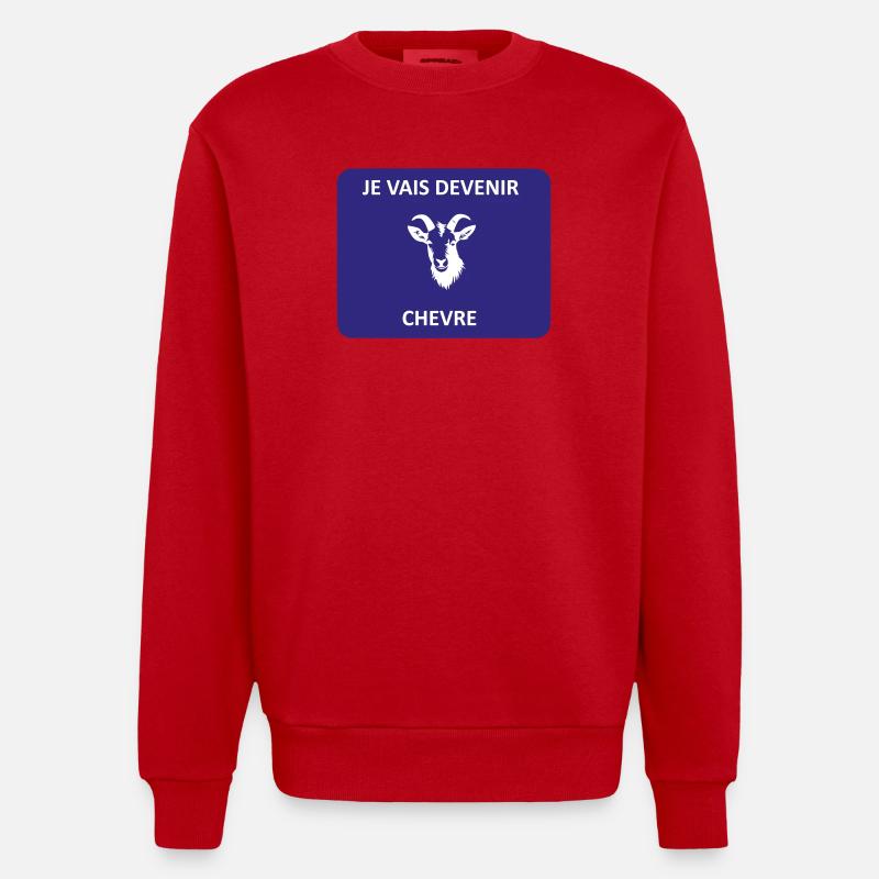 Ich werde eine Ziege - Heavyweight Oversized Organic Crew Neck Made in EU - Rot