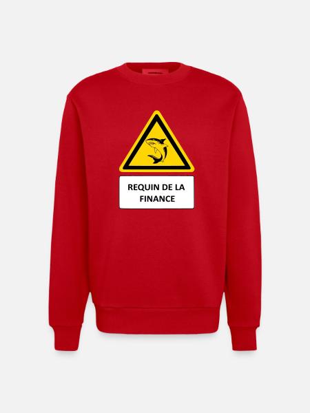 Shark of finance - Heavyweight Oversized Organic Crew Neck Made in EU - red