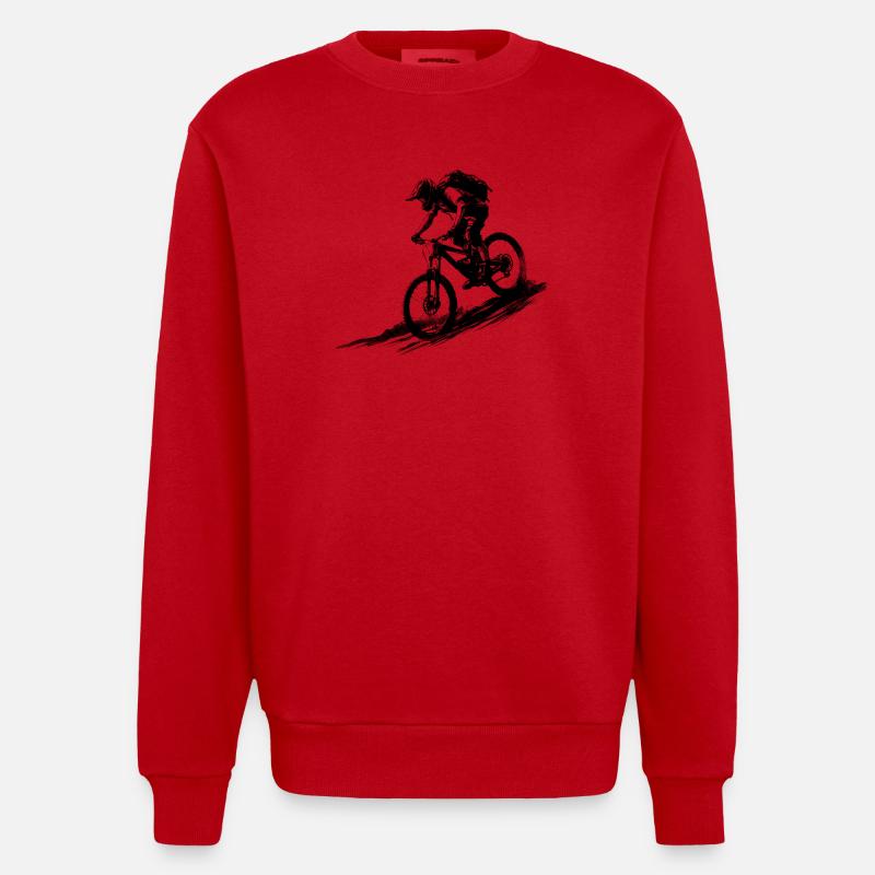 VTT Silhouette Downhill Minimal - Sweat bio épais oversize fabriqué en UE - rouge