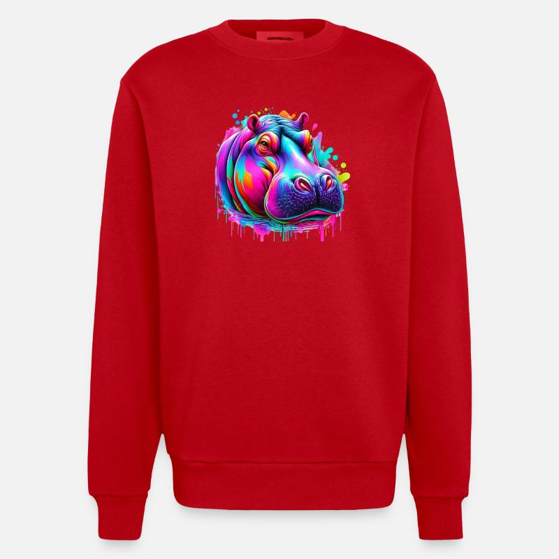 Nilpferd - Heavyweight Oversized Organic Crew Neck Made in EU - Rot