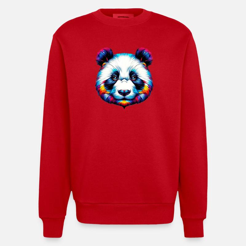 Panda - Sweat bio épais oversize fabriqué en UE - rouge