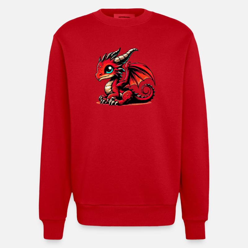 Dragon - Sweat bio épais oversize fabriqué en UE - rouge