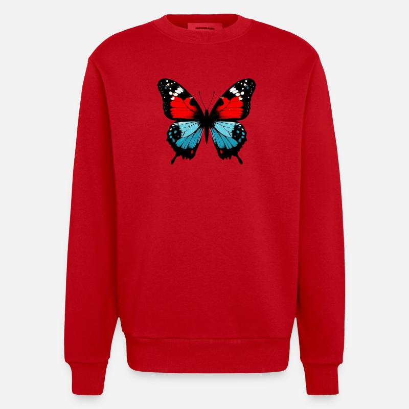 Papillon - Sweat bio épais oversize fabriqué en UE - rouge