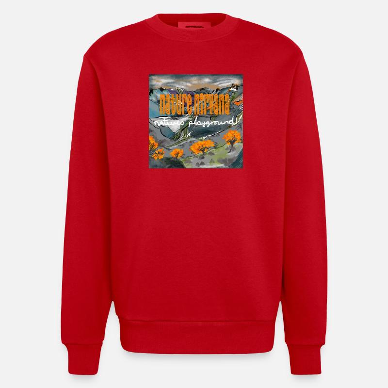 LE NIRVANA DE LA NATURE - Sweat bio épais oversize fabriqué en UE - rouge