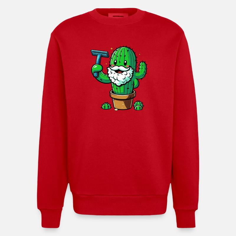 Cactus rasiert sich den Bart - Heavyweight Oversized Organic Crew Neck Made in EU - Rot