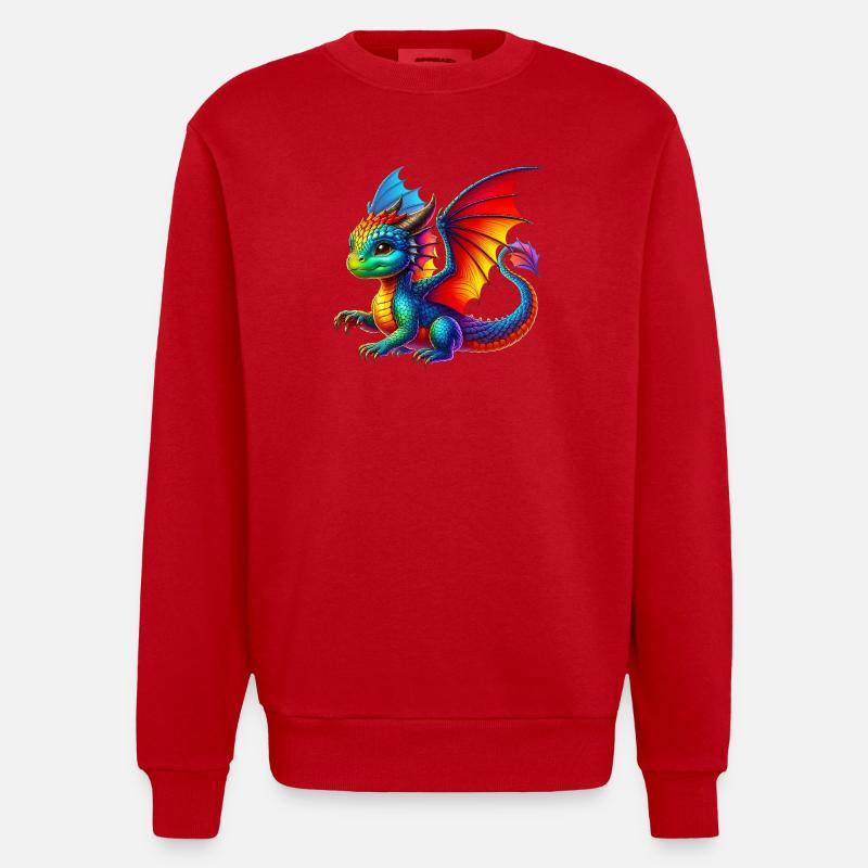 Dragon - Sweat bio épais oversize fabriqué en UE - rouge