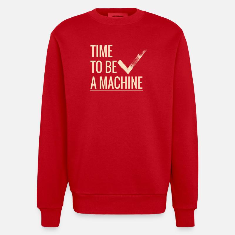 Zeit eine Maschine zu sein - Heavyweight Oversized Organic Crew Neck Made in EU - Rot