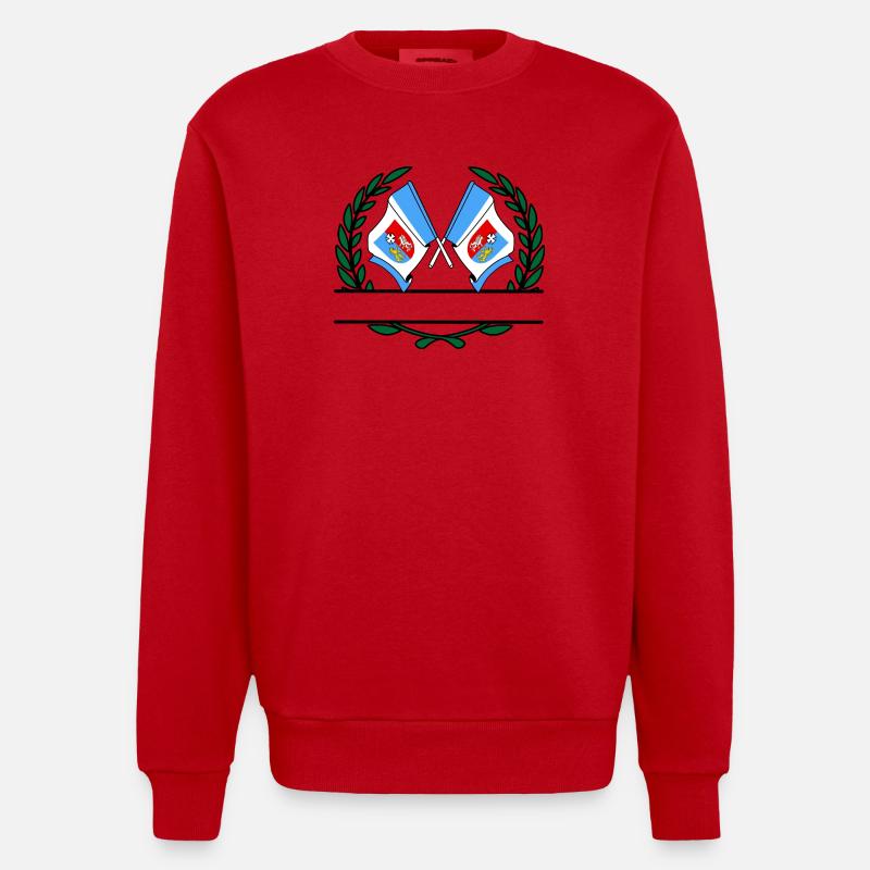 Drapeaux Subcarpathia couronne de laurier bannière - Sweat bio épais oversize fabriqué en UE - rouge
