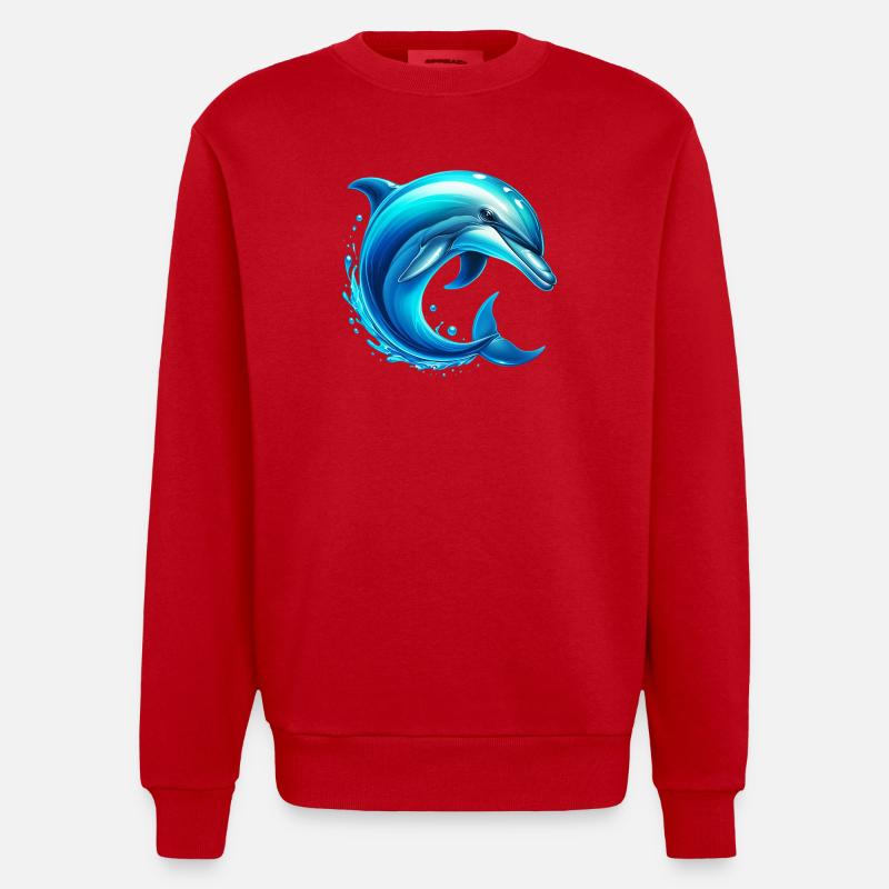 Dauphin - Sweat bio épais oversize fabriqué en UE - rouge