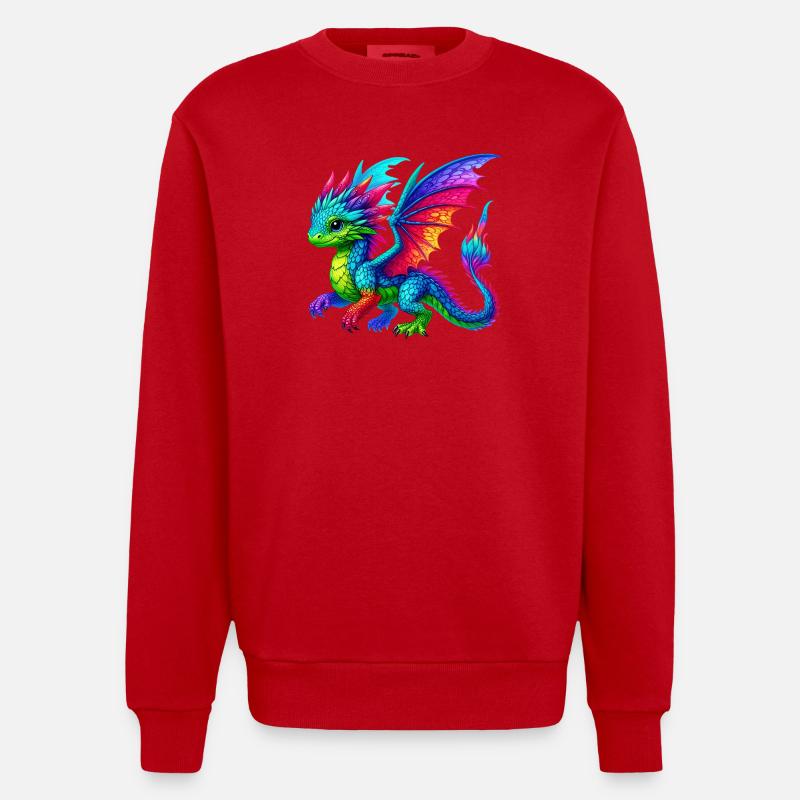 Dragon - Sweat bio épais oversize fabriqué en UE - rouge